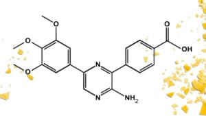 organic carnauba wax flake with molecular structure. chemical in